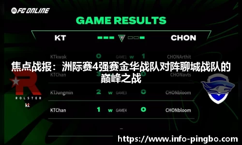 焦点战报：洲际赛4强赛金华战队对阵聊城战队的巅峰之战